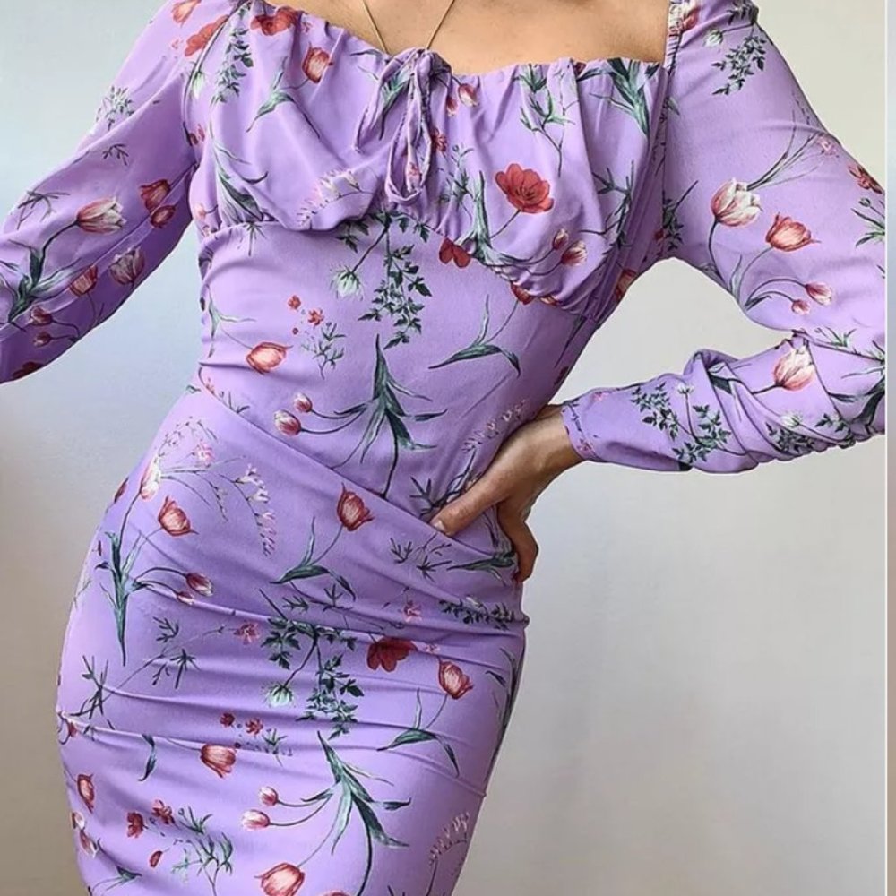 WOVEN FLORAL CUP DETAIL MINI DRESS